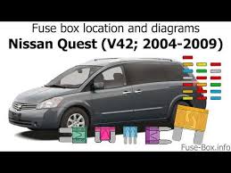 Fuse Box Location And Diagrams Nissan Quest 2004 2009