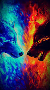 hd fire wolf wallpapers peakpx