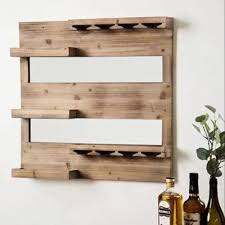 Wooden Wall Mounted Wine Rack