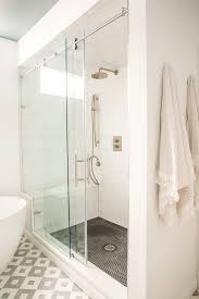 seamless glass sliding shower doors on