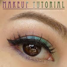 makeup tutorial purple blue green
