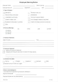 Employee Warning Notice Template Employee Write Up Form Template