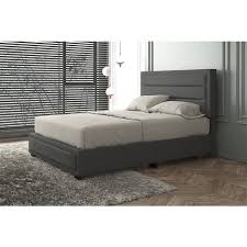Nspire Grey Queen Upholstered Bed With