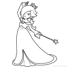 Super mario princess peach coloring page. Rosalina Coloring Pages From Super Smash Bros Xcolorings Com