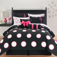 Black Polka Dots Twin Comforter Set