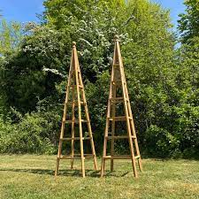 Set Of 2 Large Wooden Garden Obelisks 1