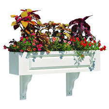 Window flower boxes on your front elevation can be used to add curb appeal and can be integrated into the existing landscaping. Good Directions 60 In X 5 5 In White Plastic Window Box 999154 The Home Depot