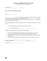 free lease termination letter month to