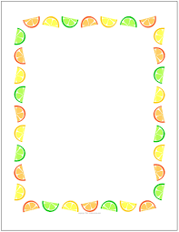 citrus fruit slices border sheet craft