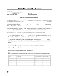 free small estate affidavit form pdf