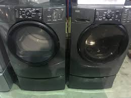 Electrolux and kenmore have new front load washers, but which is better? Kenmore Elite He3 Charcoal Grey Front Load Washer Dryer Set With Laundry Pedestals Able Auctions