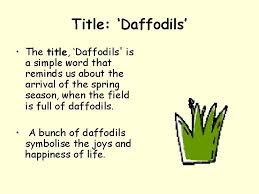Analysis of The Daffodils by William Wordsworth