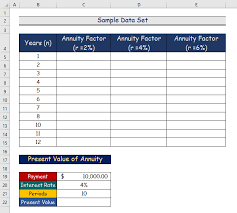 calculate annuity factor in excel