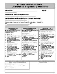 Parent Teacher Conference Form Spanish By Nizher Tpt