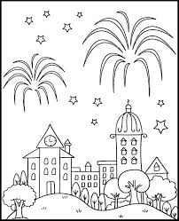 printable coloring page fireworks