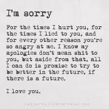 I&#39;m sorry For the times I hurt you, for the times I lied to you ... via Relatably.com