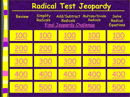 Ppt Radical Test Jeopardy Powerpoint