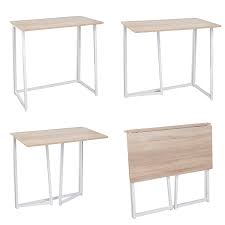 Many foldable desks are freestanding pieces with a collapsible design, while other units attach directly to the wall and fold down or pull out to create a tabletop surface when needed. Compact Folding Desk In Natural No Assembly Shop Designer Home Furnishings