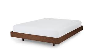 walnut wood queen sized platform bed