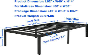 metal platform bed frame twin xl size