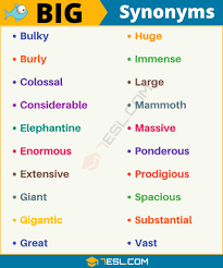 140 synonyms for big with exles