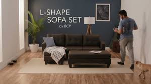 l shape customizable faux leather sofa