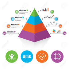Pyramid Chart Template Sos Lifebuoy Icon Heartbeat Cardiogram