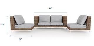 wicker outdoor loveseat with armless