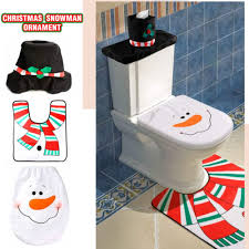 Snowman Toilet Seat Cover Rug Mat Tank