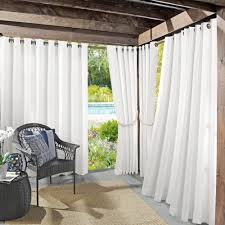 sun zero sailor indoor outdoor ultraviolet protectant room darkening grommet curtain panel 95 l x 54 w white