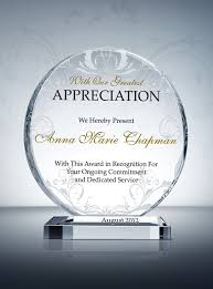 Custom Circular Crystal Appreciation Award Thank You