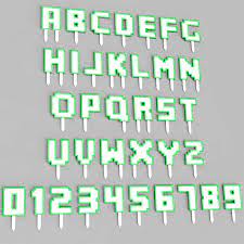Файл 3D Буквы для торта в стиле Minecraft 🏠・Модель для печати в 3D  скачать・Cults