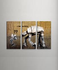The thing you say to your 20 year old son after cutting his right arm off in an epic battle sequence. Banksy I Am Your Father Canvas Triptych Wall Art