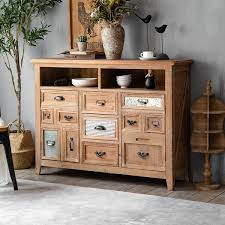 Rustic antique doors, carved vintage armoires, old door tables and sideboards by mogul showcases the ancient artistry of india. 47 Rustic Sideboard Buffet Natural Buffet Table With 2 Doors 3 Drawers