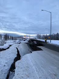The earthquake took place north to anchorage, but the tremor felt in the city forced people to run out of offices and seek shelter under office desks. Drivers Escape Danger As Off Ramp Crumbles After Anchorage Earthquake