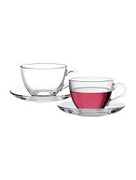 imported glass tea cup saucer set