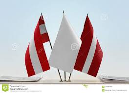 Antigos povos bálticos apareceram durante o segundo milênio. Bandeiras De Austria E De Letonia Ilustracao Stock Ilustracao De Interior Bandeiras 118983088