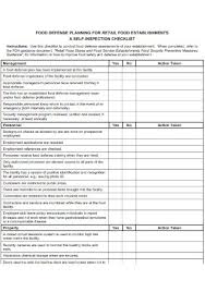 sle food safety inspection checklist