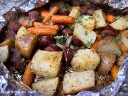 smoked sausage carrot potato sheet