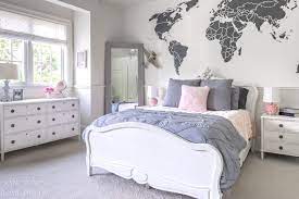 pink and gray teen bedroom reveal