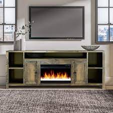 entertainment center with fireplace