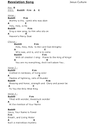 Jesus Culture Revelation Song Chord Chart Download