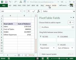 create an income statement with a