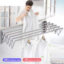 The hanging drying rack hangs roughly 8/20cm. Wall Mounted Outdoor Clothes Drying Rack Retractable Laundry Hanging Rack Stainless Steel Clothesline Hanger Dryer Space Saver Drying Racks Aliexpress