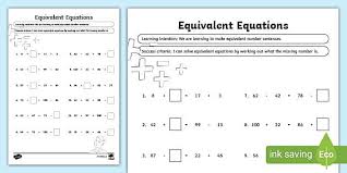 Equivalent Equations Using Missing