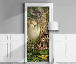 Magic Forest House Door Mural Removable