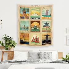East Urban Home Anderson Design Group World Traveler Multi 2 Tapestry |  Wayfair gambar png