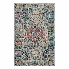 luna medallion multicolor fringe accent rug 3x5 blue sold by at home