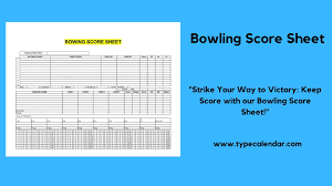 free printable bowling score sheet