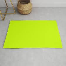 bright green lime neon color rug by